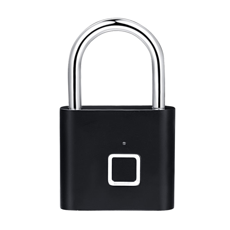 Quick Unlock Fingerprint Keyless USB Rechargeable Smart Padlock Metal Lock.