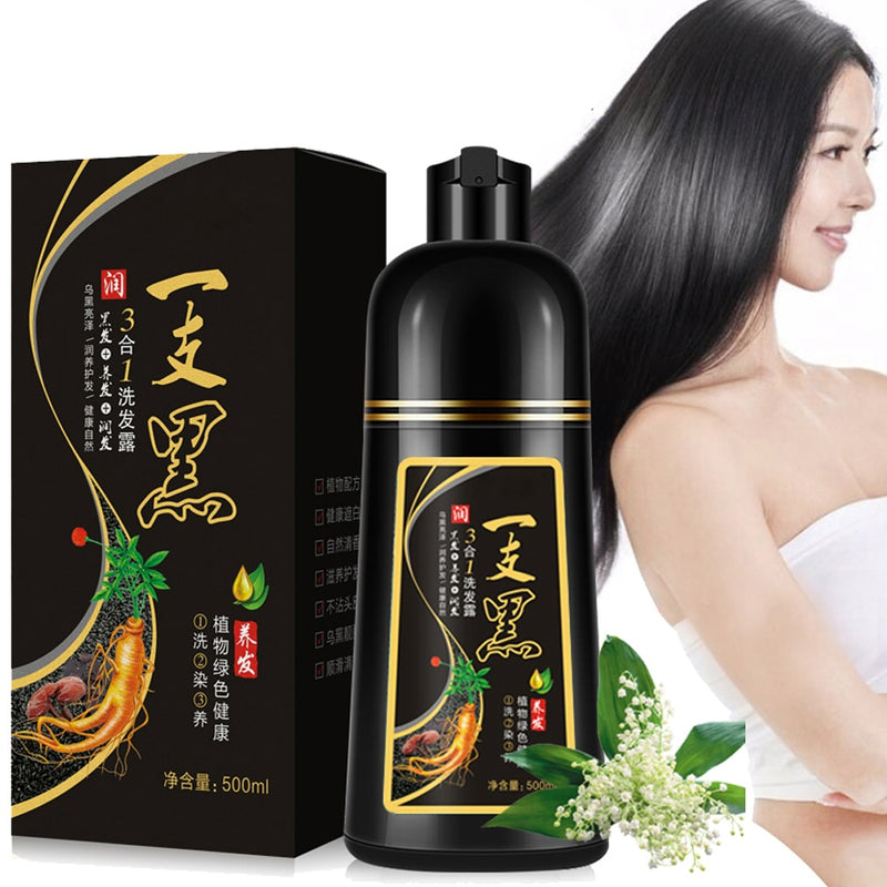 Black Hair Color Dye Shampoo For Women Men