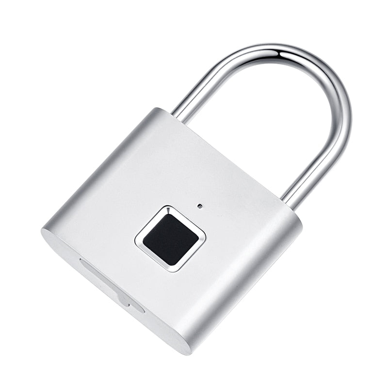 Quick Unlock Fingerprint Keyless USB Rechargeable Smart Padlock Metal Lock.