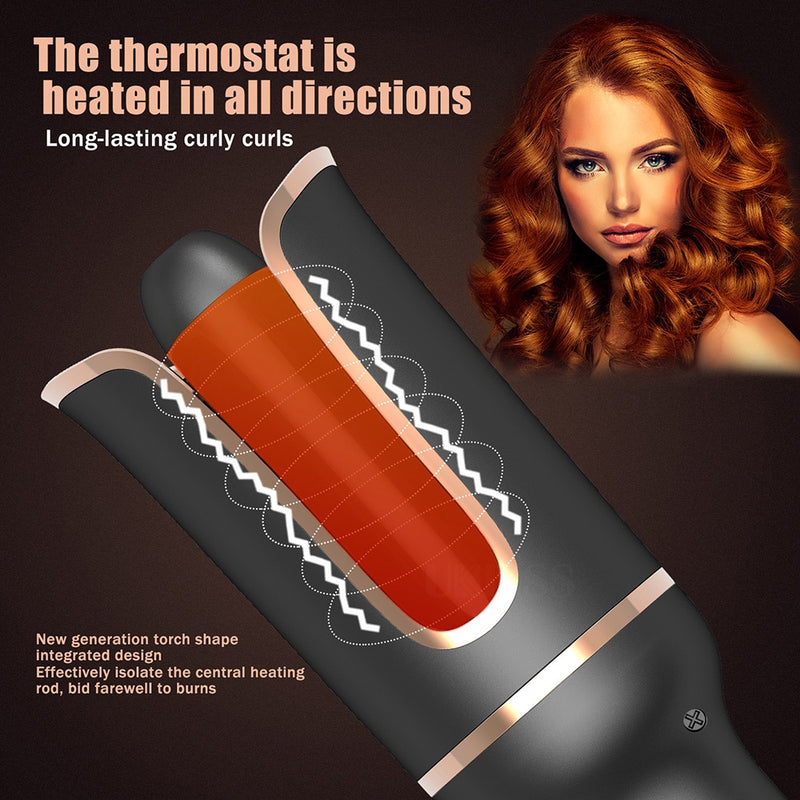 Automatic Professional Curling Iron Rotating Curler for Curls Waves Ceramic Wand