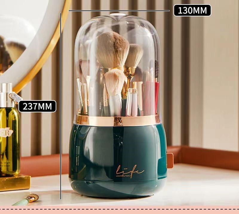 360° Rotating Makeup Brushes Holder Desktop Cosmetics Container