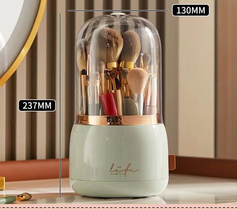 360° Rotating Makeup Brushes Holder Desktop Cosmetics Container