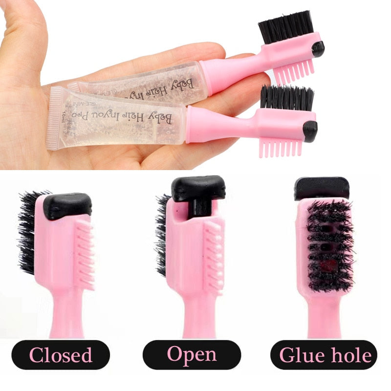 3 In 1 Edge Brush with Gel Dispenser, Quick Refill edge control