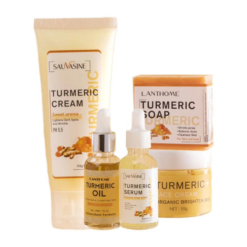 5pcs Face Care Sets Turmeric Facial Acne