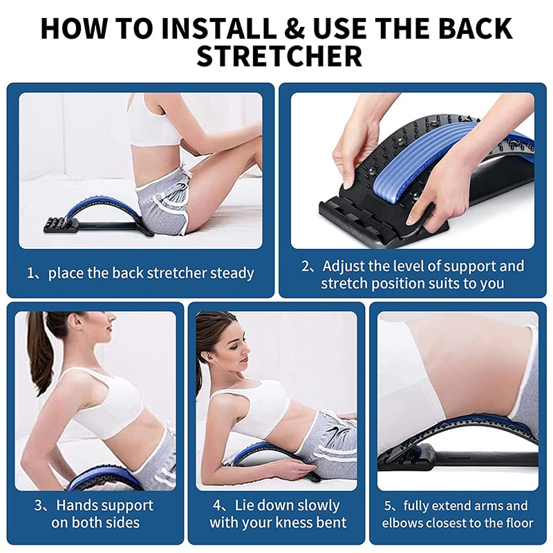 Back Massager Stretcher Equipment Tools Support Relaxation Spine Pain Relief