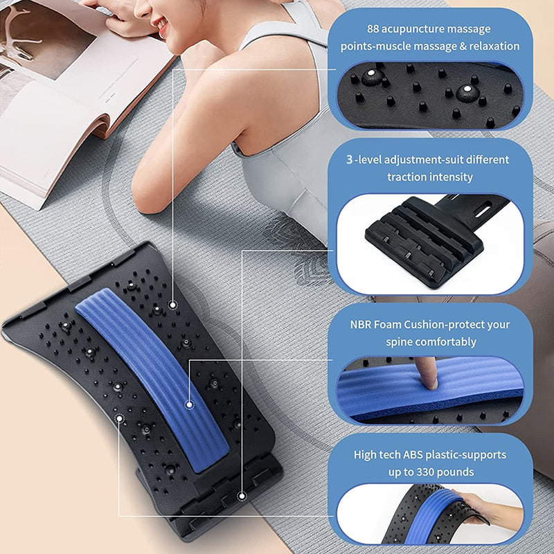 Back Massager Stretcher Equipment Tools Support Relaxation Spine Pain Relief